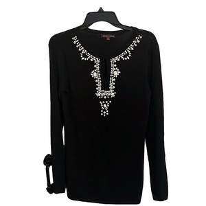 ADRIENNE VITTADINI Women’s Black Small Long Sleeve pullover Top.